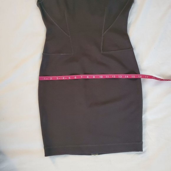 French Connection Women's T-Monique Stretch Cap Sleeve Dress Ebony/Soleil Size 8 - Picture 12 of 13